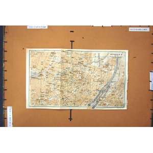  MAP 1925 GERMANY STREET PLAN MUNCHEN RIVER ISAR MUSEUM 