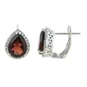   Garnet Diamond Earrings Diamond quality AA (I1 I2 clarity, G I color
