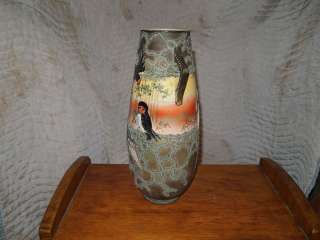 Vintage Nippon Moriage Swallow Vase Hand Painted NR  
