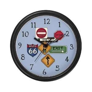  Road Signs Unique Wall Clock by 