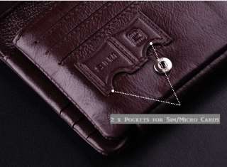   Mens Trifold Genuine Soft Leather Bordeaux Wallet Purse MAN DU  