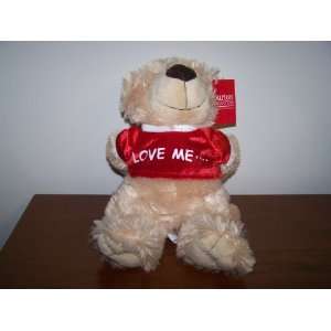 bROWN VALENTINE BEAR WITH LOVE ME ON FRONT AND LOVE YOU BACK ON THE 