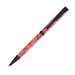    Slimline Twist Pen   Black Enamel   Red Box Elder