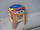 Handmade Colorful Painted Wooden Childs Stool   El Sal