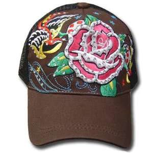   MESH ROSE BROWN HAT CAP FASHION NOVELTY ADJ NEW: Sports & Outdoors