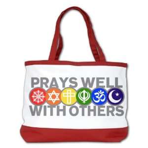   ) Red Prays Well With Others Hindu Jewish Christian Peace Symbol Sign