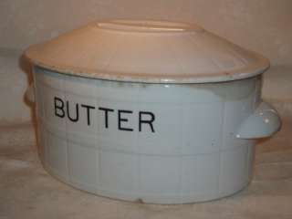 Large Country House Antique 19th Century Butter Dish  