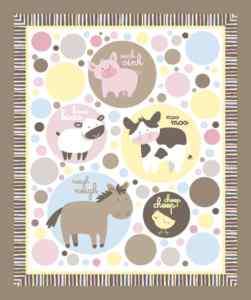 Animal Talk Baby Horse Cow Pig Chick YARD Panel Fabric  