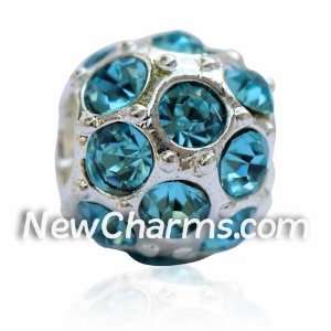  Light Blue Stones European Bead Pandora Style Chamilia 