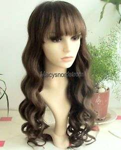 Lace Front 100% Indian Remy Wig 18 Curly w/ Bangs  