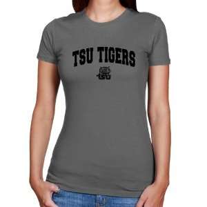 Tennessee State Tigers Ladies Charcoal Logo Arch T shirt