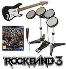 Sony PS3 ROCK BAND 3 Game w/Drums/Guitar​/Mic Bundle Set playstation 
