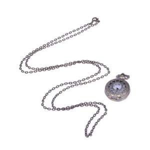   Flower Style Necklace Quartz Pocket Chain Watch