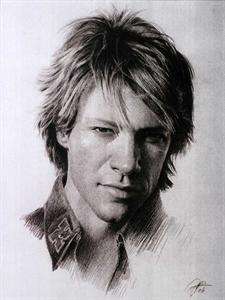 Jon Bon Jovi Sketch Portrait Charcoal Pencil Drawing  