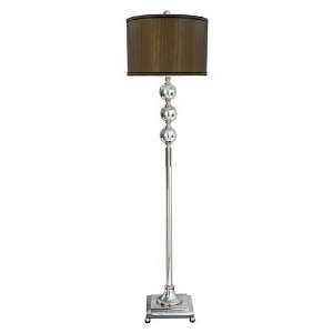 Polished Nickel and Brown Zac Floor Lamp, Accent Lighting  