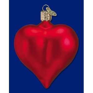  Old World Christmas Large Matte Red Heart Valentines Day 