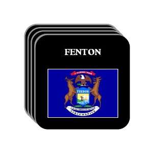 US State Flag   FENTON, Michigan (MI) Set of 4 Mini Mousepad Coasters