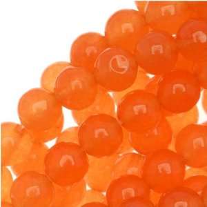  Apricot Candy Jade 4mm Round Beads / 15.5 Inch Strand 
