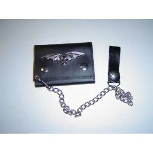  Mens Leather Chain Wallet w/ Winged Skull C142: Everything 