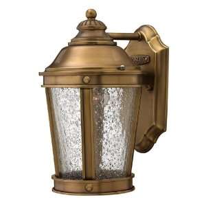   Wall Light in Natural Brass with Water Seedy glass: Home Improvement