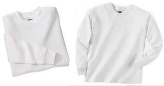 Gildan Ultra Cotton Youth BLANK White long Sleeve T shirts Small 7 8 