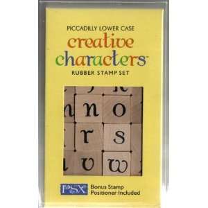   Piccadilly Rubber Wood Stamp   Lower Case Alphabet: Office Products