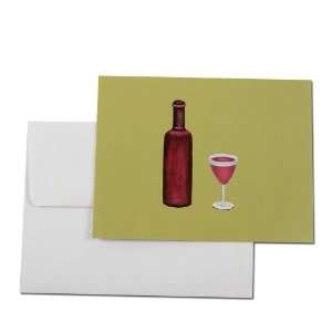  Wine Bottle and Glass Boxed Note Cards: Health & Personal 
