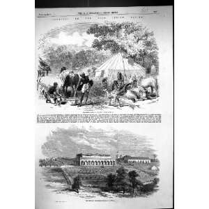   Railway Engineers Camp House Muttra Antique Print
