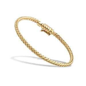  Yellow Gold Basket Weave Bracelet: Jewelry