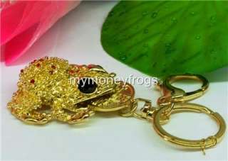   Shui Money Oriental Chinese Lucky Coin Frog Toad Key Chain Ring  