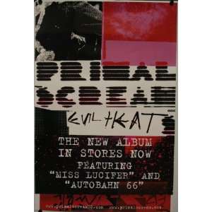  Primal Scream Evil Heat 25x37 Poster
