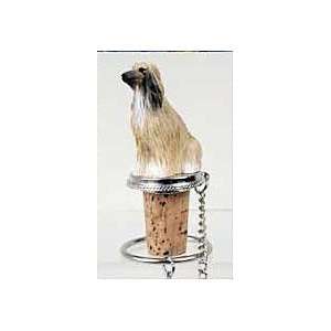 Tan and White Afghan Hound Wine Bottle Stopper  Kitchen 