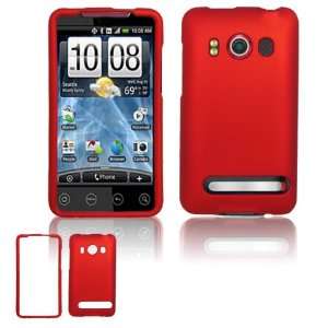  RED Hard Rubber Feel Plastic Full Case for HTC Evo 4G 