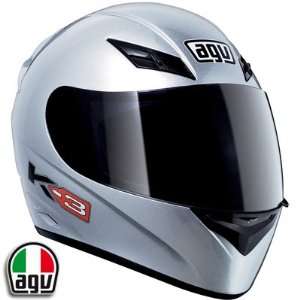  AGV K3 Mono Silver Motorcycle Helmet XXL AGV SPA   ITALY 