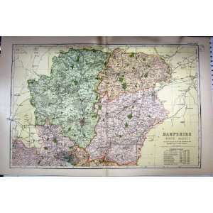  MAP BRITAIN 1895 HAMPSHIRE WINCHESTER SOUTHAMPTON
