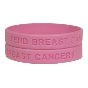  End Breast Cancer Pink Rubber Bracelet Wristband   Youth 7 