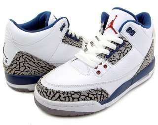 Nike Air Jordan 3 III GS True Blue/White/Red 398614 104 Boy Girl Youth 