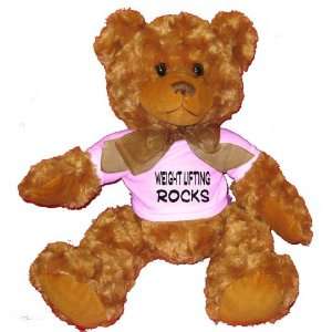   Weight Lifting Rocks Plush Teddy Bear with WHITE T Shirt: Toys & Games