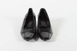 Prada Black Patent Kitten Heel Loafer Wear To Work Everyday Size 36/6 