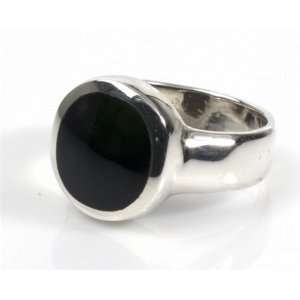   : Sterling Silver 12mm Round Black Onyx Mens Ring (Size 9.5): Jewelry