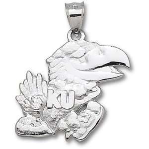 University of Kansas Jayhawk 1 Modeled Pendant (Silver)  