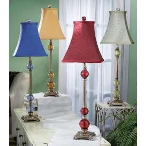  Glass Bead Buffet Lamp With Square Fabric Shade 4 Asstd 