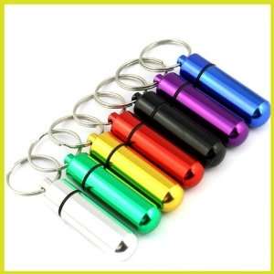  Travel Aluminum Bottle Pill Container with Key Ring 1.97 