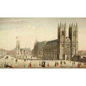 Westminster Abbey, NW Views Etching , Topographical Engraving 