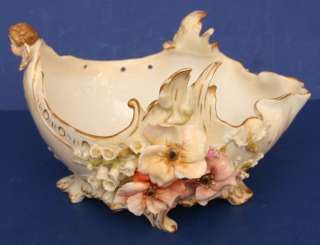 Schierholz Porcelain Flower & Cherub Serving Dish Flower Vase  
