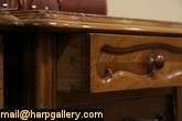 Pair Carved Fruitwood & Marble Nightstands or Bedside Tables  