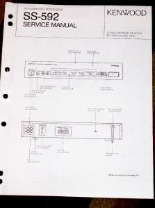 Kenwood SS 592 AV Surround Processor Service Manual  