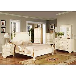   White Finish 4 piece King size Bedroom Set  Overstock