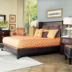 angelo:HOME Marlowe Queen size Bonded Leather Shelter Bed  Overstock 