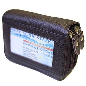 Genuine Leather Credit Card Holder Wallet   BROWN  